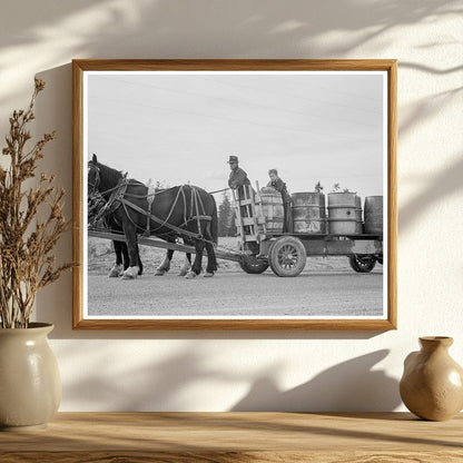 Farmer and Son Hauling Water Idaho 1939 - Available at KNOWOL