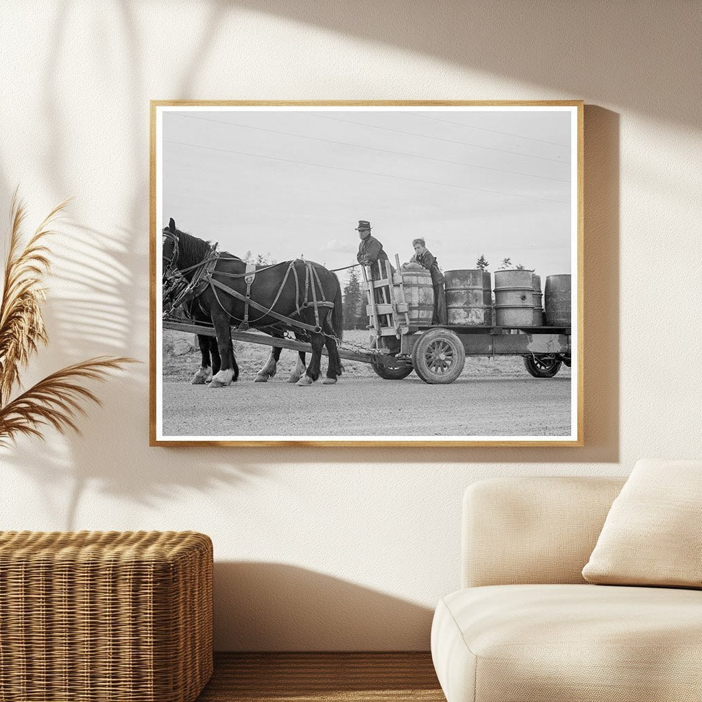 Farmer and Son Hauling Water Idaho 1939 - Available at KNOWOL