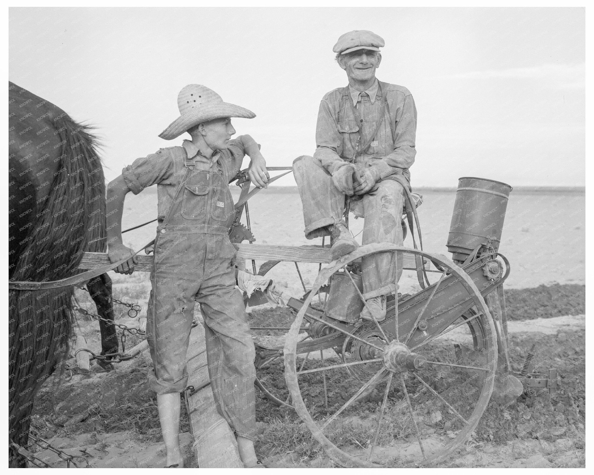 Farmer and Son in Stanton Texas 1937 FSA Collection - Available at KNOWOL