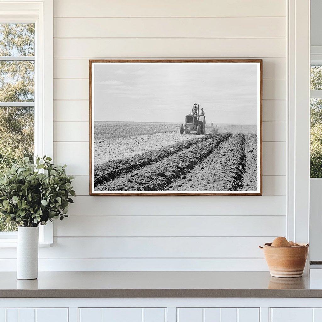 Farmer and Son on Tractor in New Mexico 1938 - Available at KNOWOL