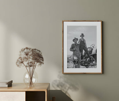 Farmer and Son with Tractor in Dust Bowl Era New Mexico June 1938 - Available at KNOWOL