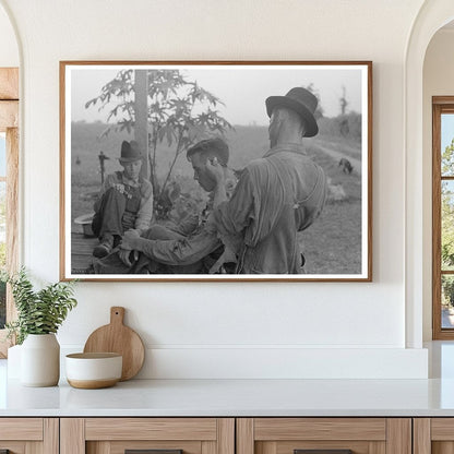 Farmer Cuts Brothers Hair in Missouri 1938 - Available at KNOWOL