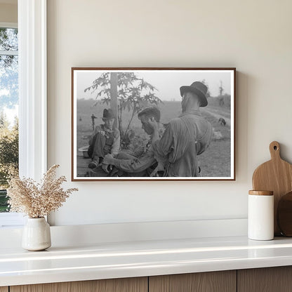 Farmer Cuts Brothers Hair in Missouri 1938 - Available at KNOWOL