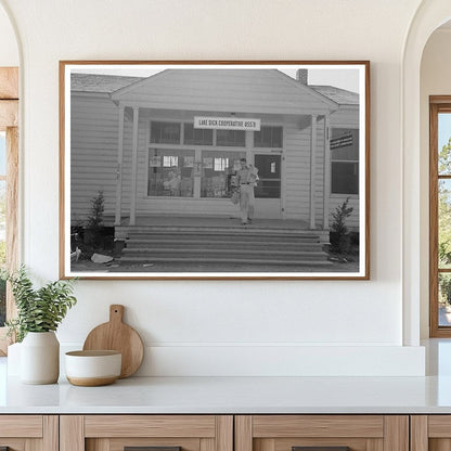 Farmer Exiting Store in Lake Dick Arkansas 1938 - Available at KNOWOL