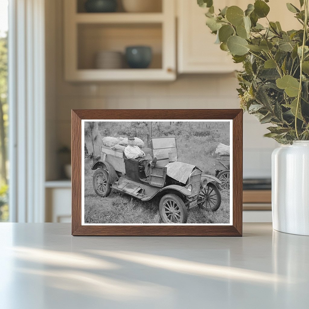 Farmer in Broken Ford Truck Amite City Louisiana 1938 - Available at KNOWOL