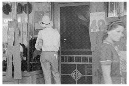 Farmer in Front of Dry Goods Store Steele Missouri 1938 - Available at KNOWOL