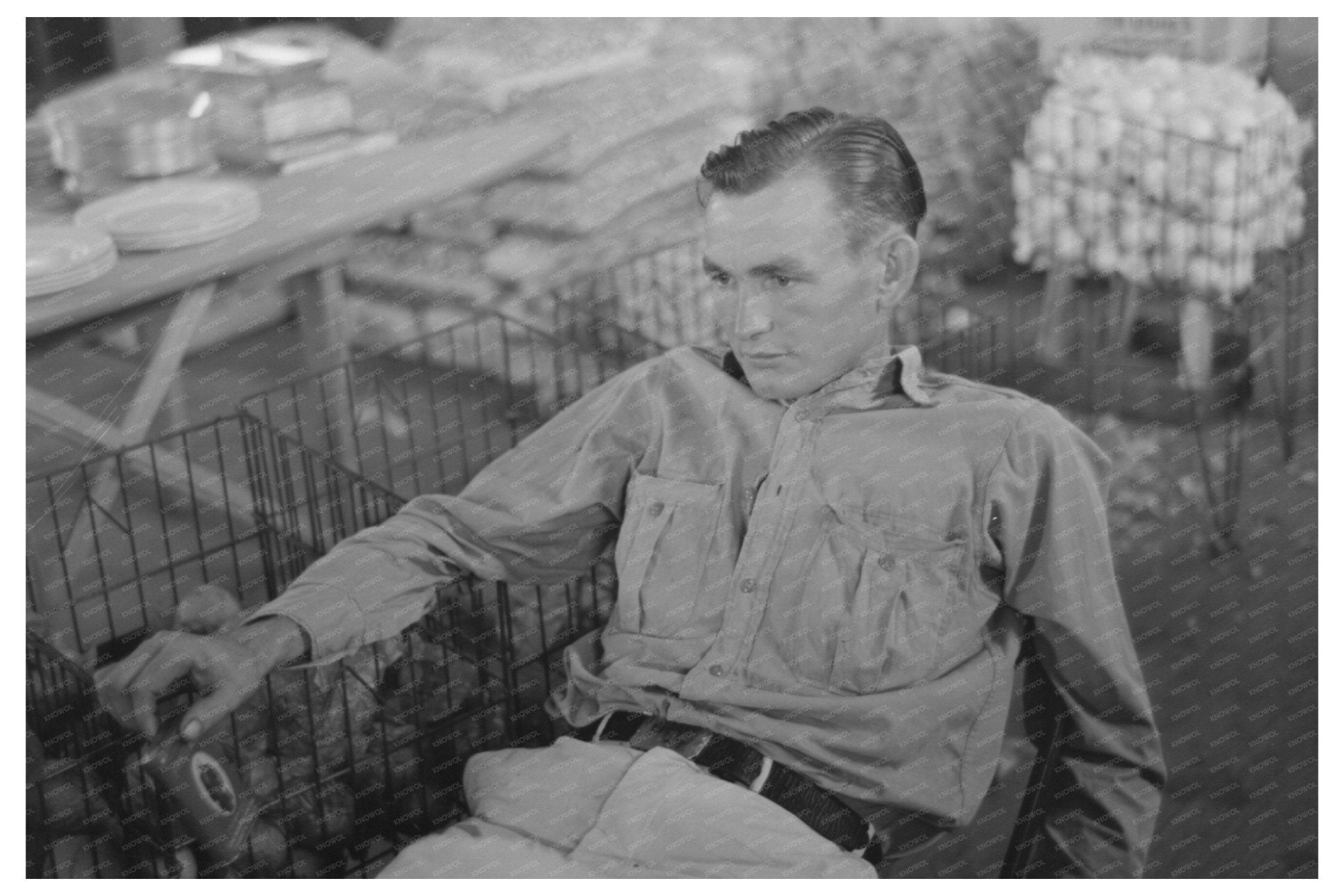 Farmer in General Store Lake Dick Arkansas 1938 - Available at KNOWOL