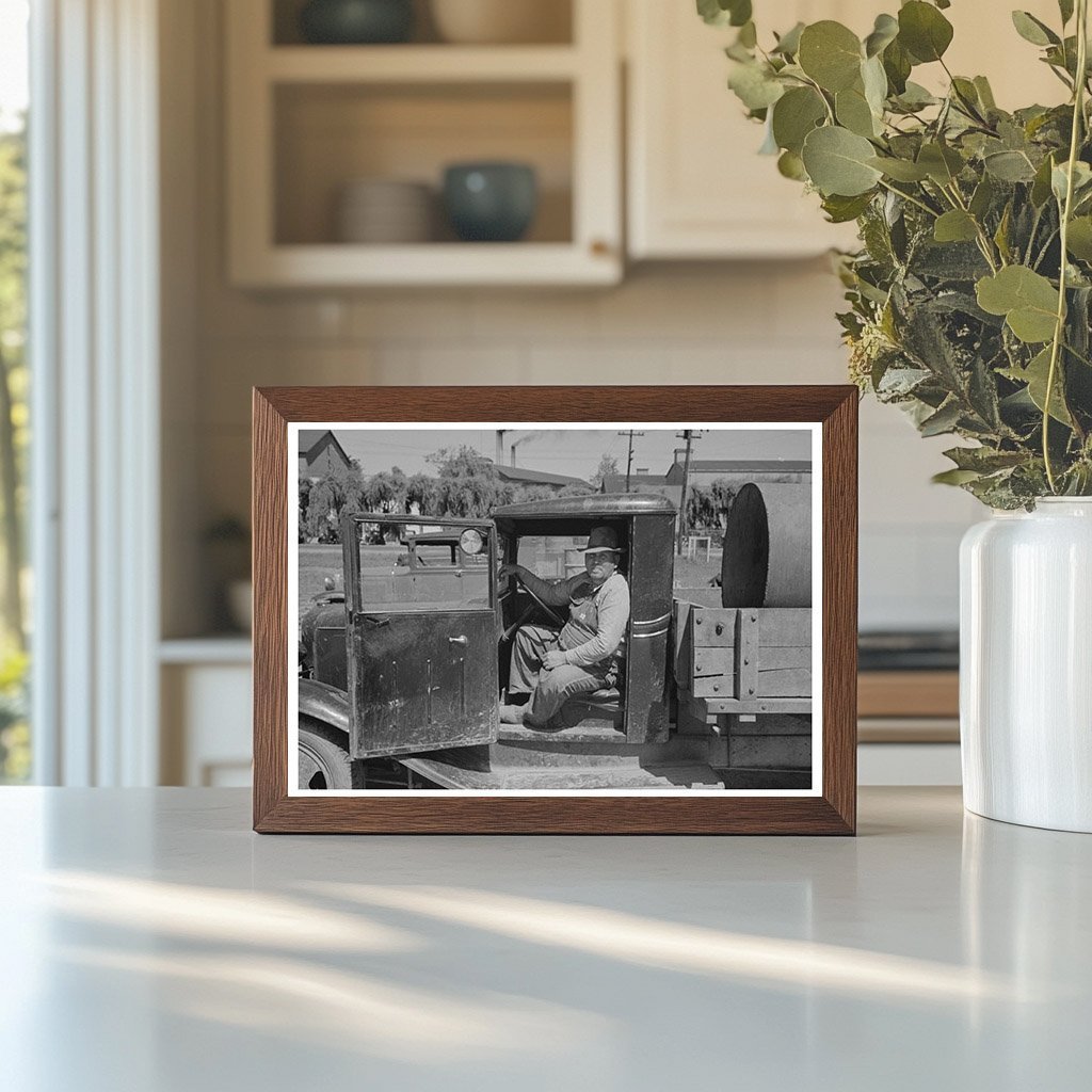 Farmer in Truck at Liquid Feed Station Owensboro 1938 - Available at KNOWOL