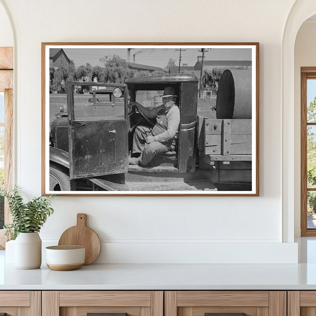 Farmer in Truck at Liquid Feed Station Owensboro 1938 - Available at KNOWOL