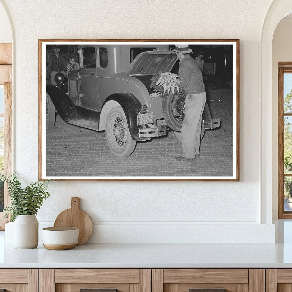 Farmer Loading Vegetables at San Angelo Market 1939 - Available at KNOWOL