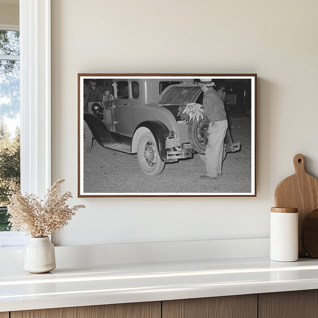 Farmer Loading Vegetables at San Angelo Market 1939 - Available at KNOWOL