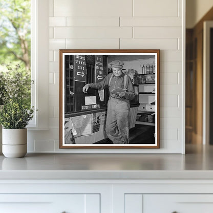 Farmer Reading Mail at Vermont Post Office 1940 - Available at KNOWOL