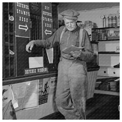 Farmer Reading Mail at Vermont Post Office 1940 - Available at KNOWOL