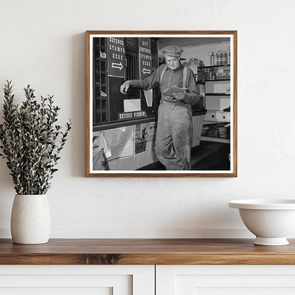 Farmer Reading Mail at Vermont Post Office 1940 - Available at KNOWOL