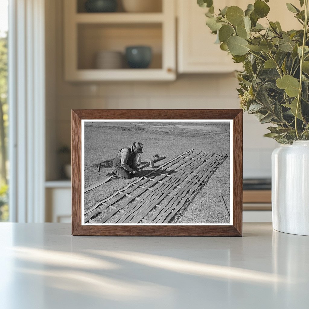 Farmer Repairing Conveyor Belt in Imperial County 1942 - Available at KNOWOL