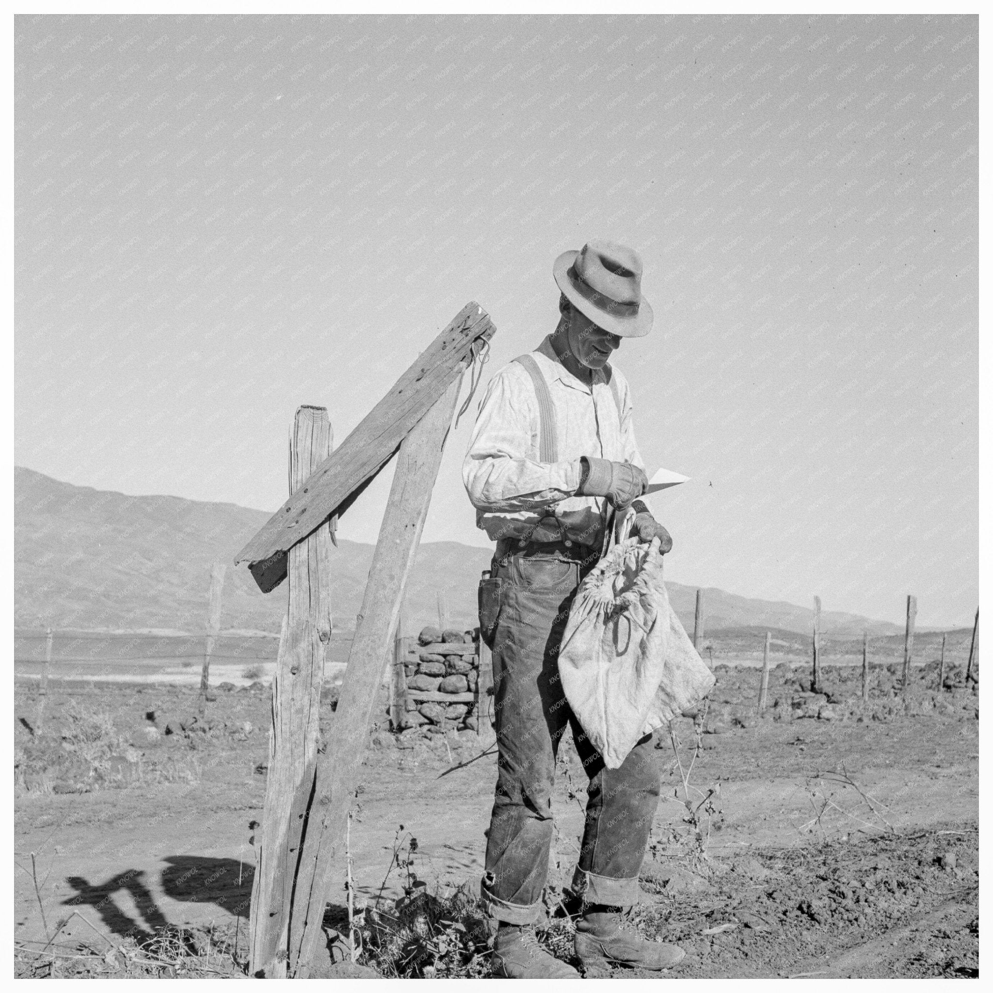 Farmer Retrieving Mail in Gem County Idaho 1939 - Available at KNOWOL