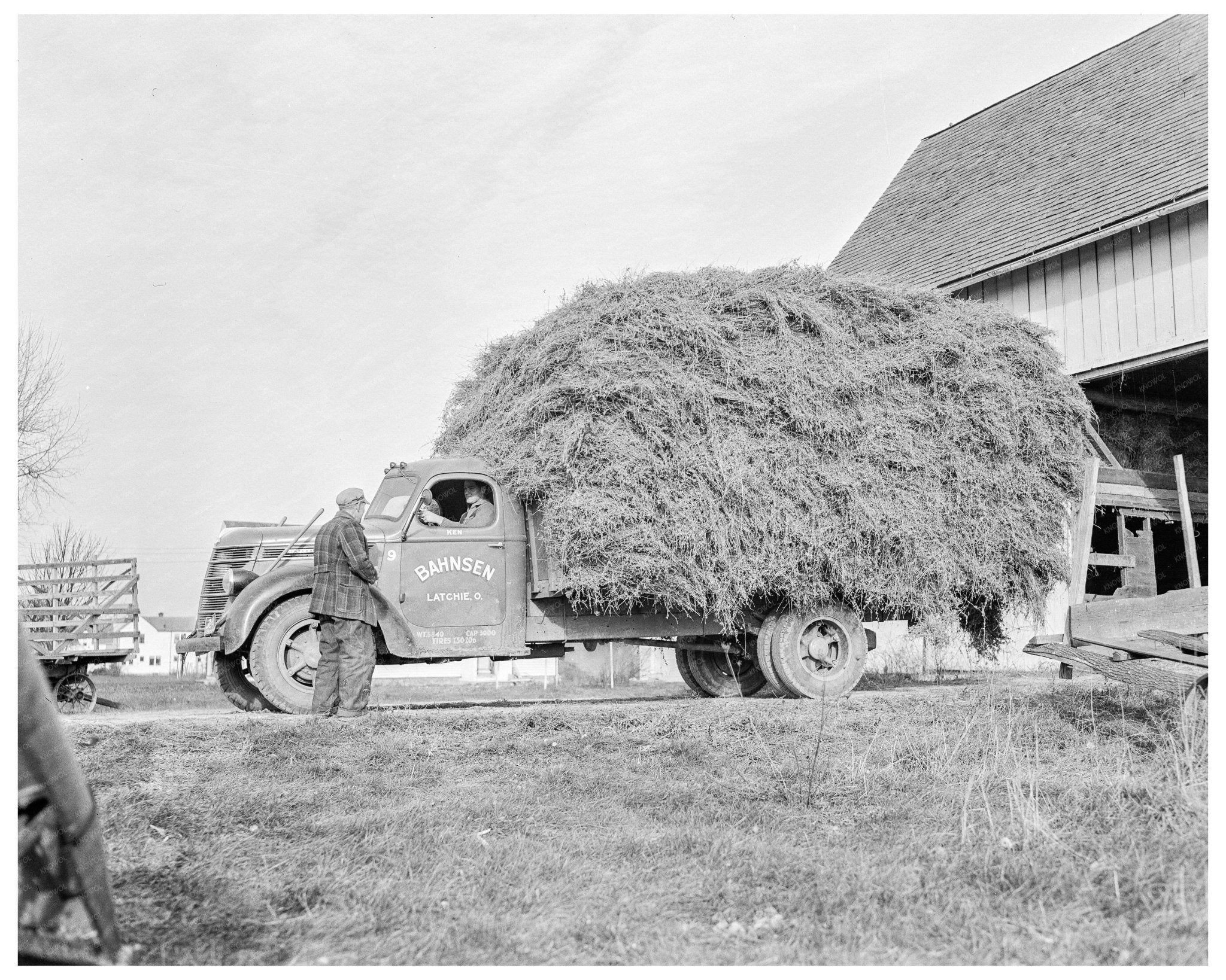 Farmer Transporting Hay in Lucas County Ohio December 1941 - Available at KNOWOL