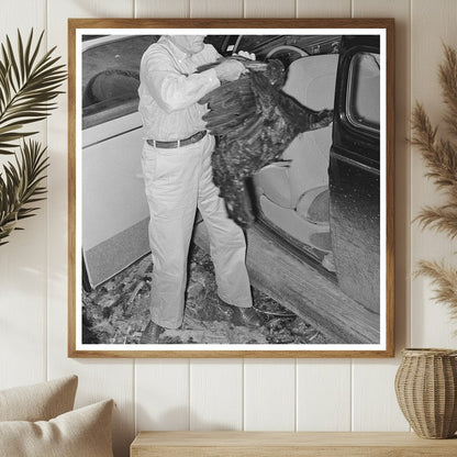 Farmer Unloading Turkey at Poultry House Brownwood 1939 - Available at KNOWOL