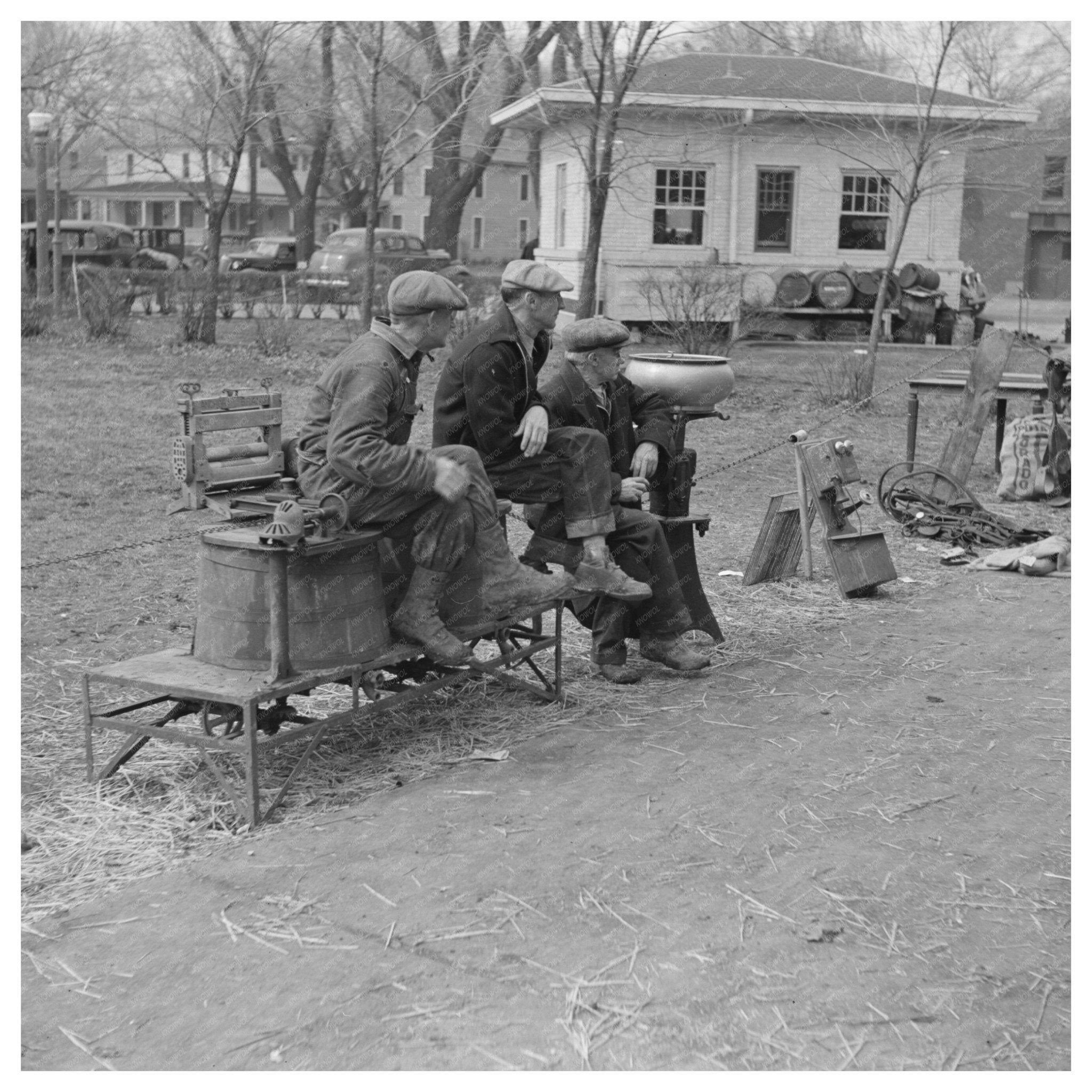 Farmers at Aledo Illinois Sales Pavilion March 1937 - Available at KNOWOL