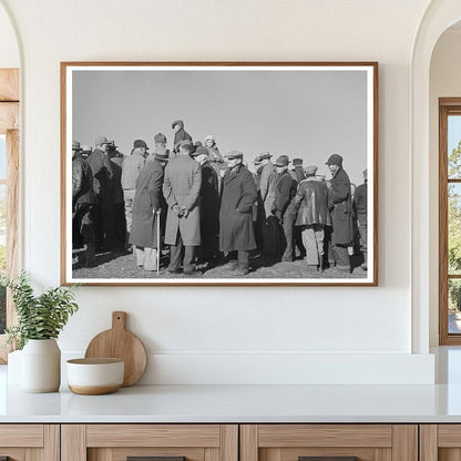 Farmers at Country Auction Lunch Shed Aledo Illinois 1936 - Available at KNOWOL