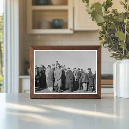 Farmers at Country Auction Lunch Shed Aledo Illinois 1936 - Available at KNOWOL