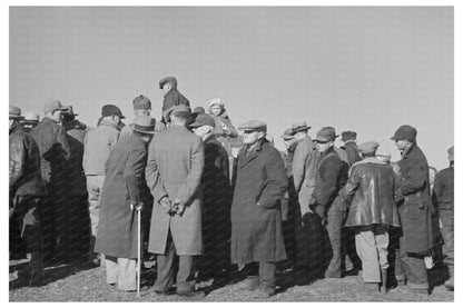 Farmers at Country Auction Lunch Shed Aledo Illinois 1936 - Available at KNOWOL