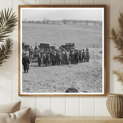 Farmers at Frank Sheroan Sale Montmorenci Indiana 1937 - Available at KNOWOL