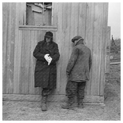 Farmers at Frank Sheroans Farm Sale February 1937 - Available at KNOWOL