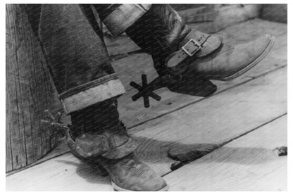 Farmers Boots and Spurs Close - Up Pie Town New Mexico 1940 - Available at KNOWOL