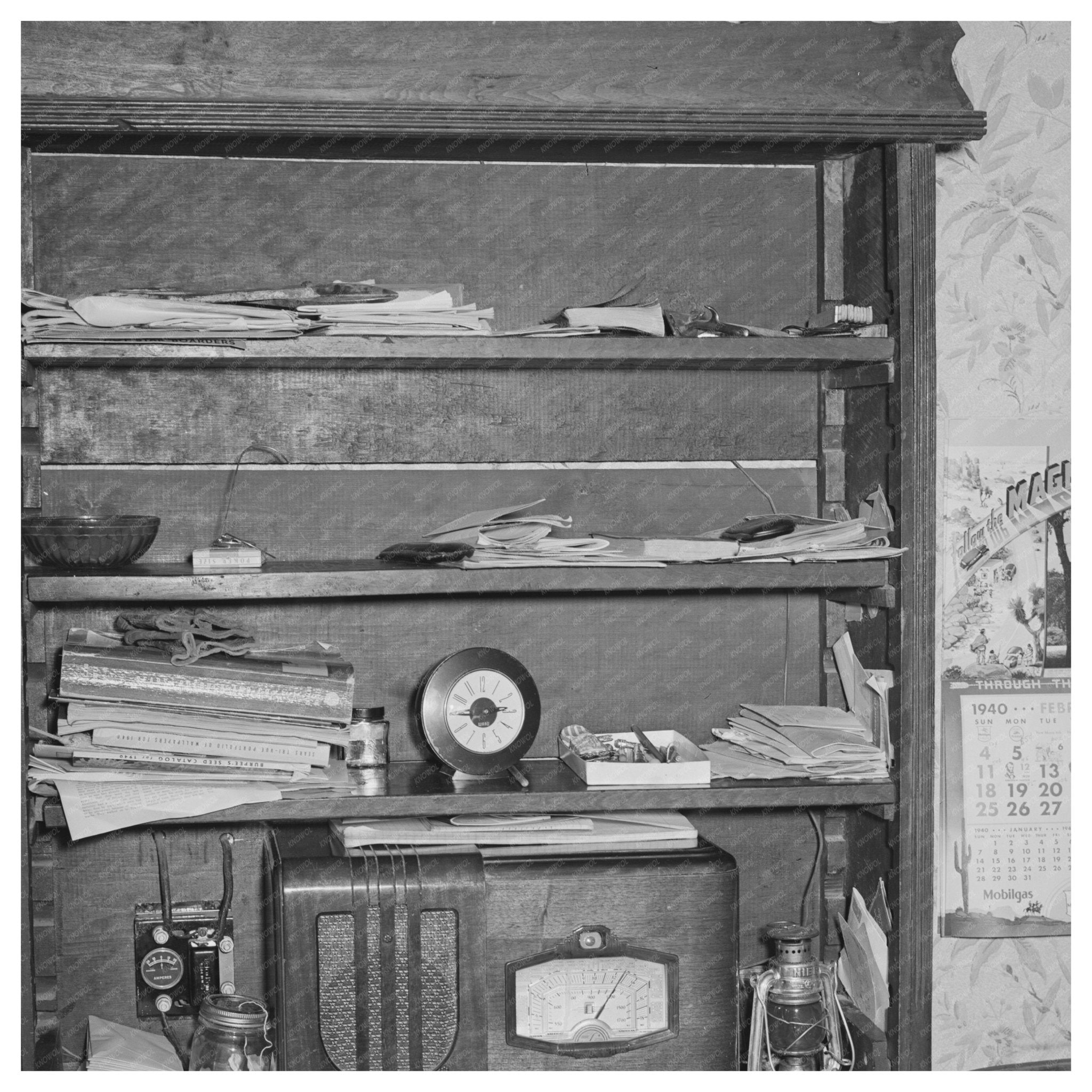 Farmers Cabinet and Desk McIntosh County Oklahoma 1940 - Available at KNOWOL