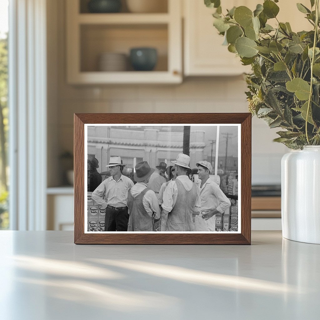 Farmers Conversing on Street in Caruthersville Missouri 1938 - Available at KNOWOL