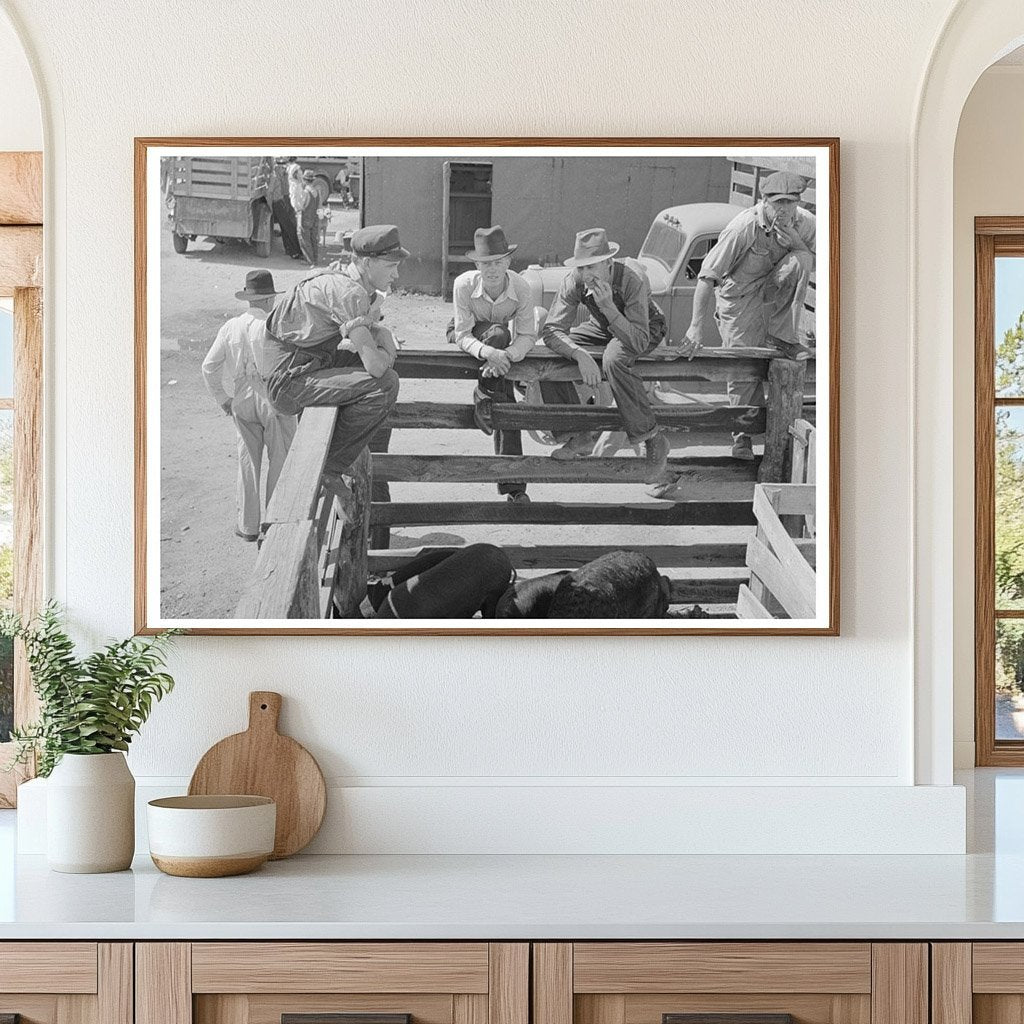 Farmers Examining Livestock Auction Sikeston Missouri 1938 - Available at KNOWOL