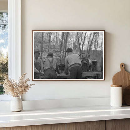 Farmers Sawing Wood for Fuel Aledo Illinois 1936 - Available at KNOWOL