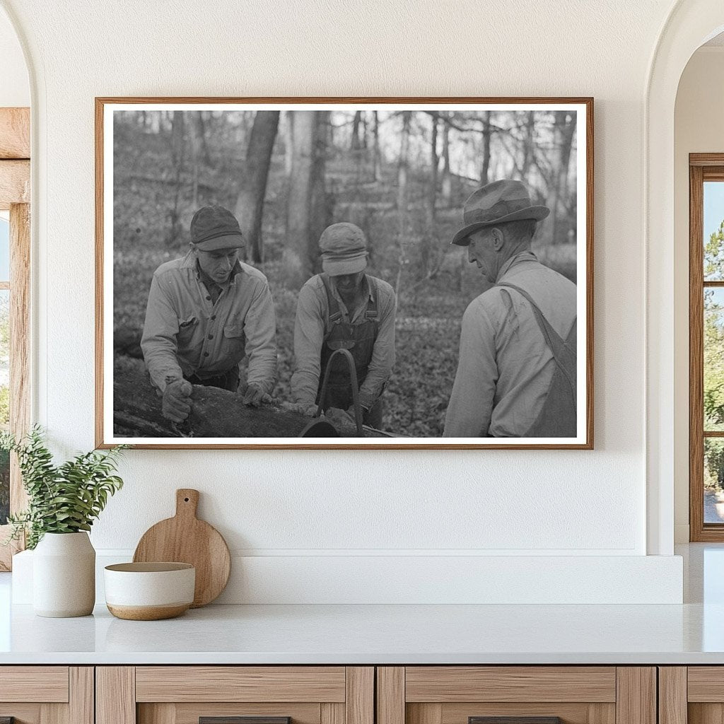 Farmers Sawing Wood for Fuel Aledo Illinois November 1936 - Available at KNOWOL