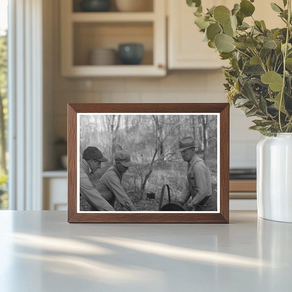 Farmers Sawing Wood for Fuel in Aledo Illinois 1936 - Available at KNOWOL