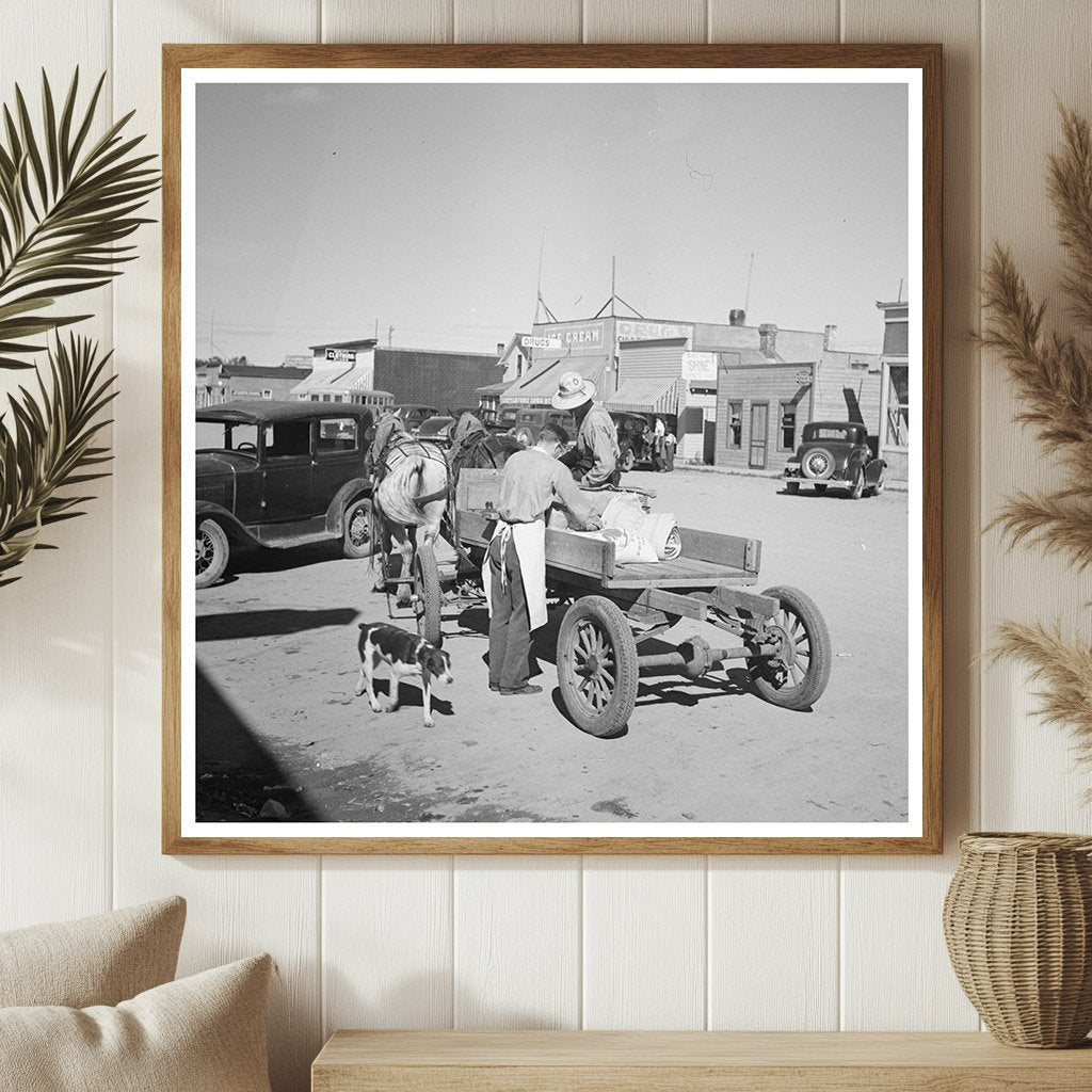 Farmers Wagon Loading Supplies Littlefork Minnesota 1937 - Available at KNOWOL