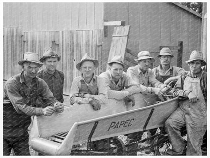 Farmers with Ensilage Cutter Miller Farm Oregon 1939 - Available at KNOWOL