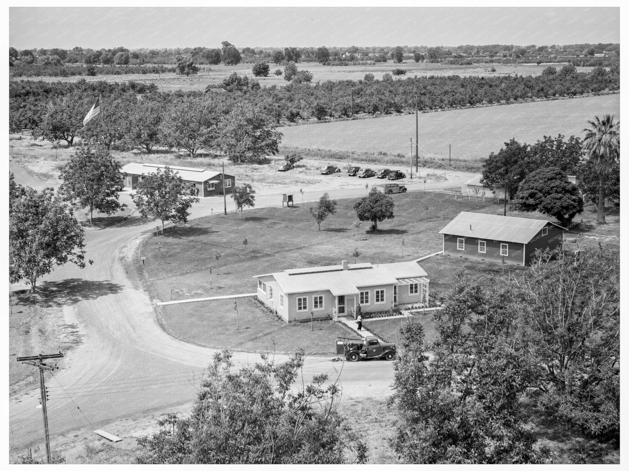 Farmersville California Camp Entrance May 1939 Image - Available at KNOWOL