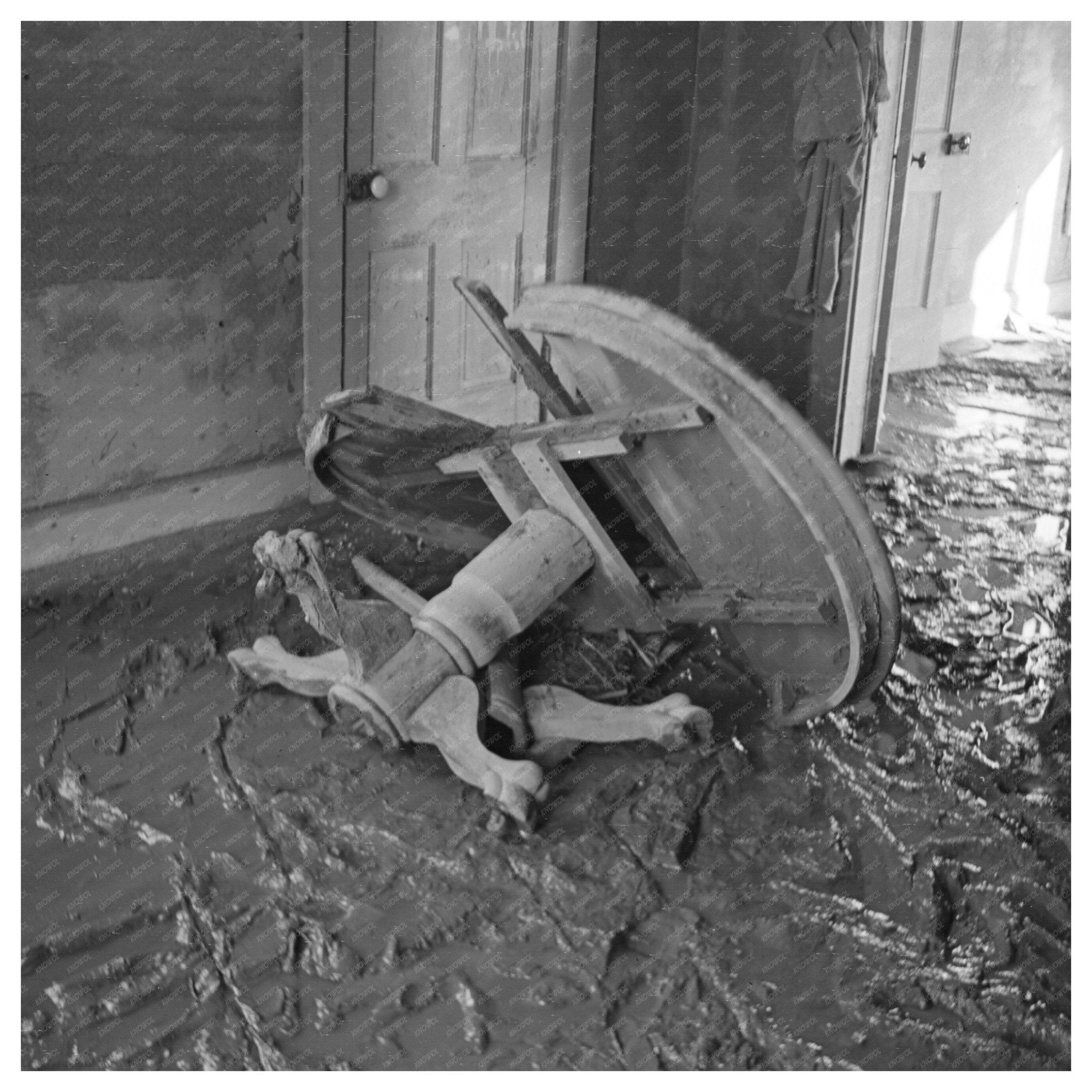 Farmhouse Interior Posey County Indiana Flood February 1937 - Available at KNOWOL