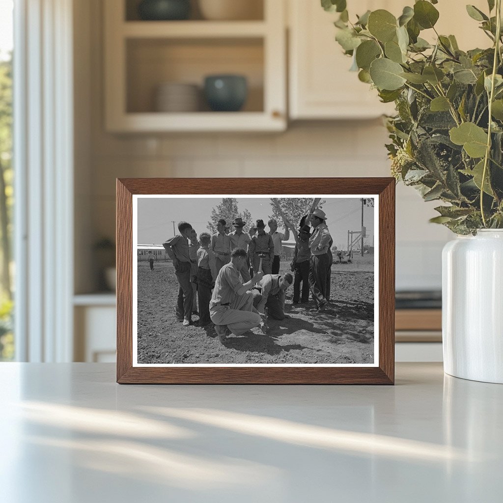 Farmworker Preparing for Horseshoe Contest Yuma Arizona 1942 - Available at KNOWOL