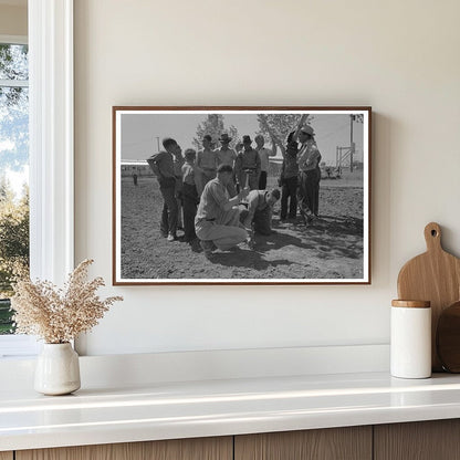 Farmworker Preparing for Horseshoe Contest Yuma Arizona 1942 - Available at KNOWOL