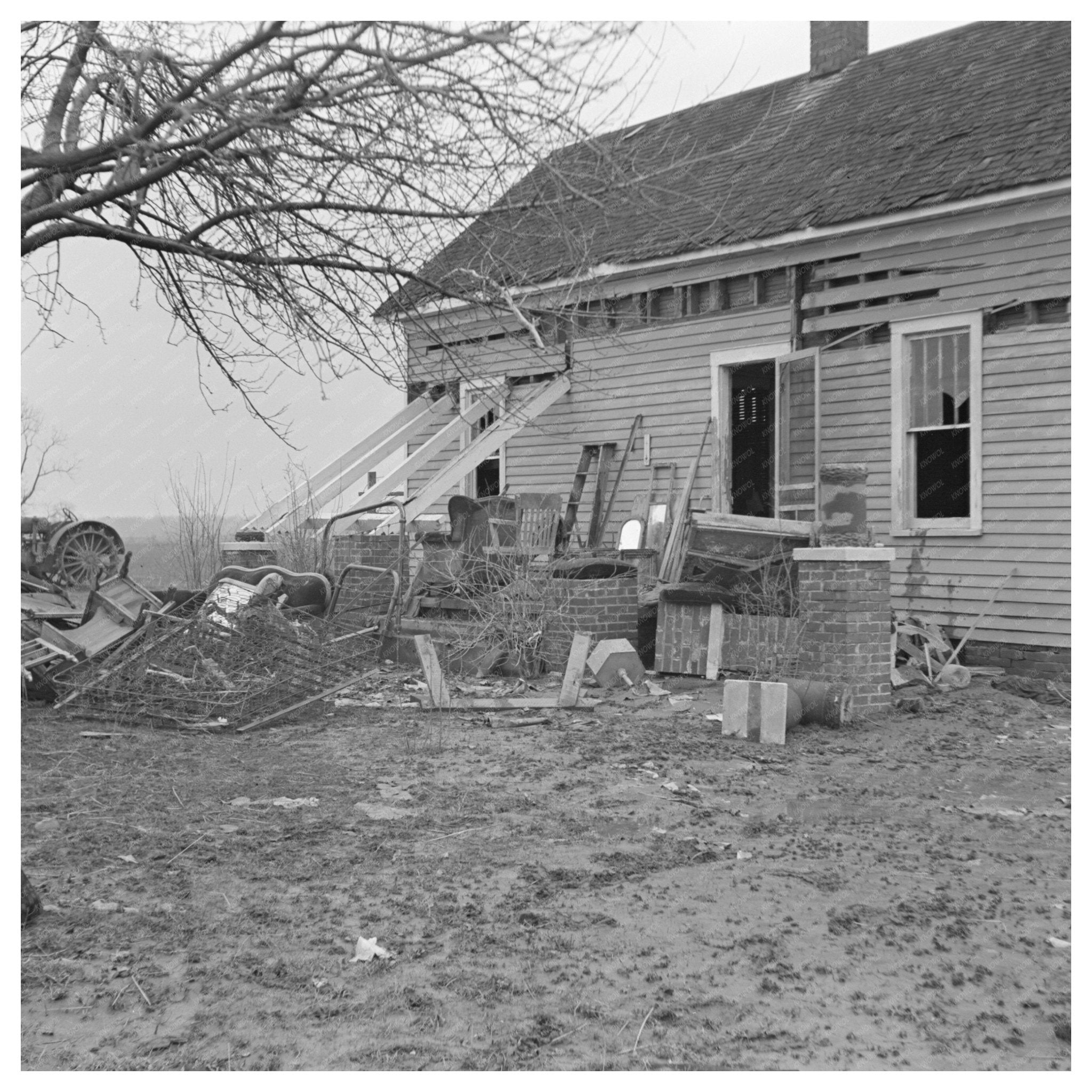 Farmyard Flood Damage Posey County Indiana February 1937 - Available at KNOWOL