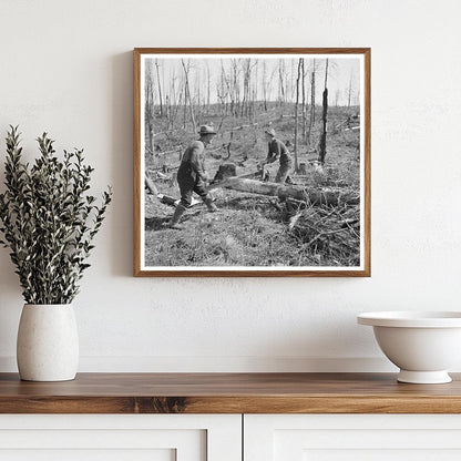 Father and Daughter Sawing Wood on Farm May 1937 - Available at KNOWOL