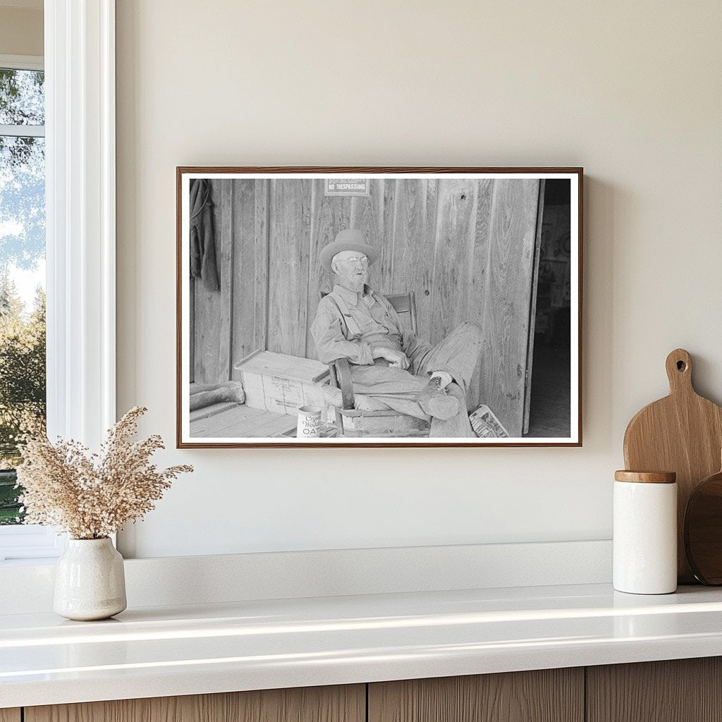 Father on Cabin Porch Southeast Missouri Farms 1938 - Available at KNOWOL