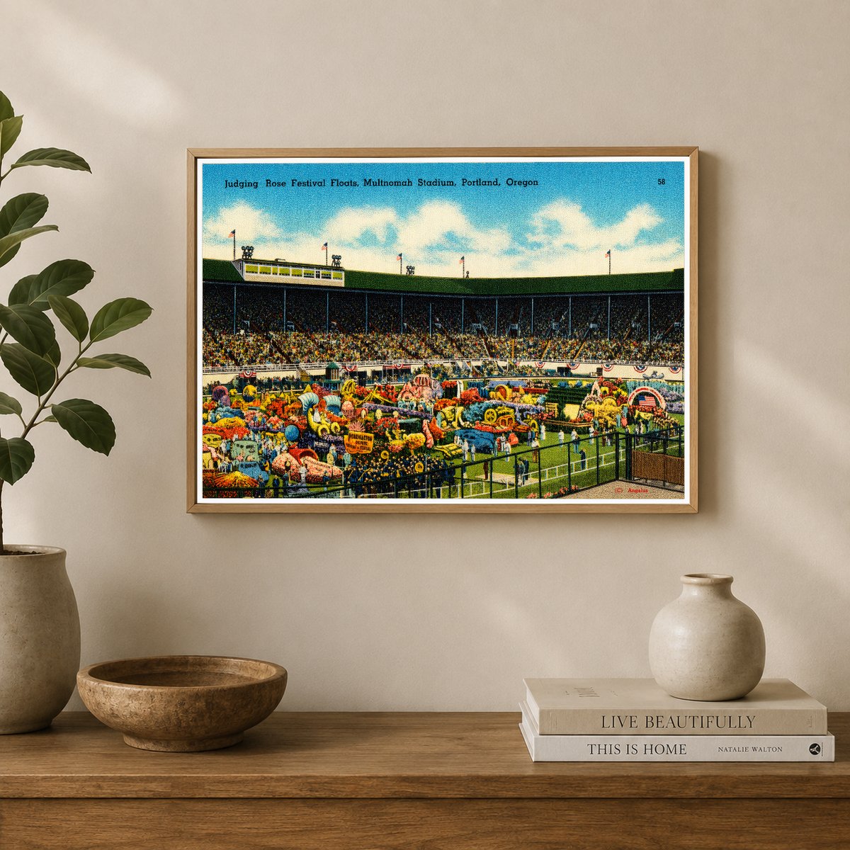 Portland, OR: Judging Rose Festival floats, Multnomah Stadium