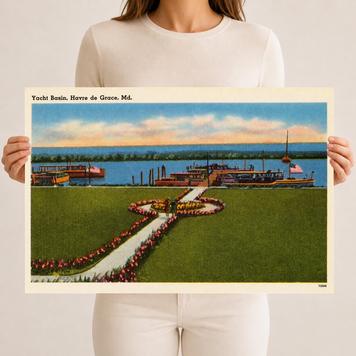 Yacht Basin, Havre de Grace, MD — Vintage Maryland Postcard