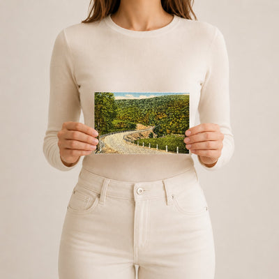 Road heading toward mountains — Vintage Maryland Postcard