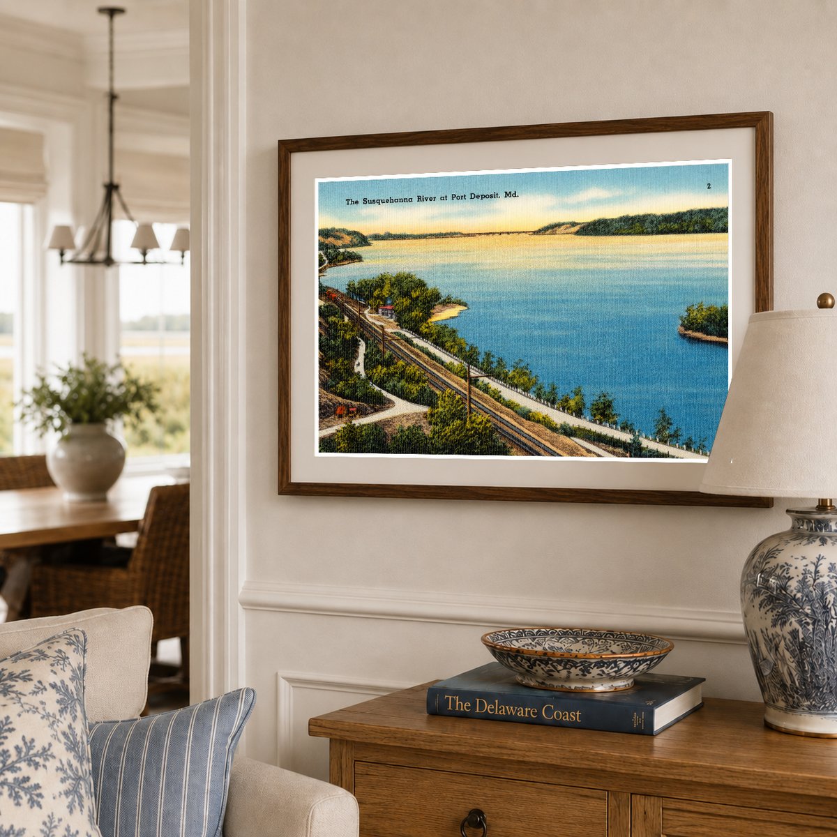The Susquehanna River at Port Deposit, MD — Vintage Maryland Postcard