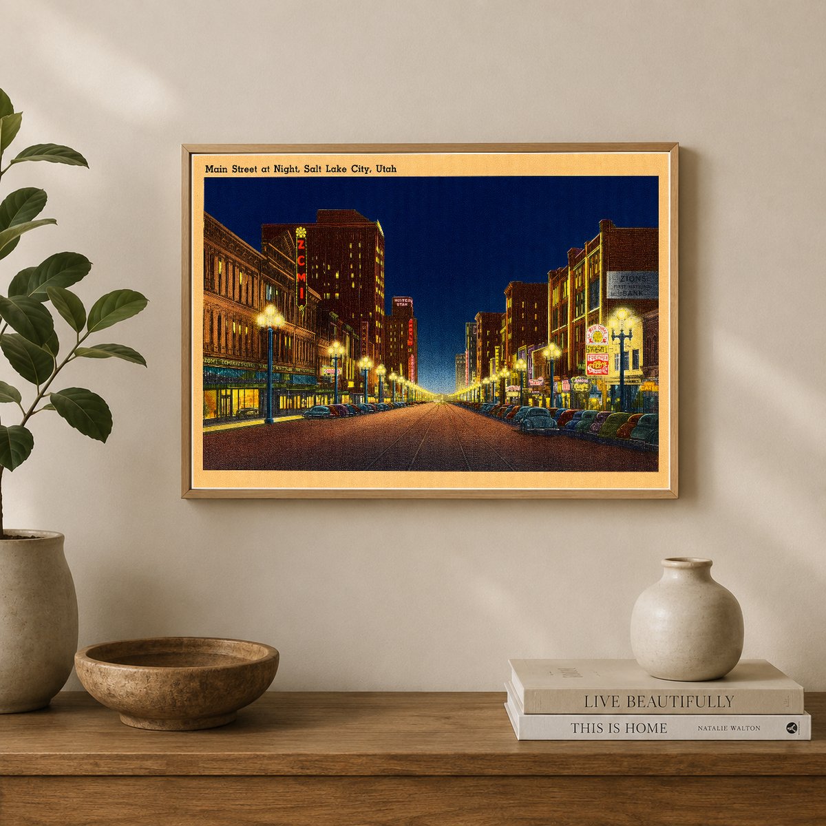 Salt Lake City, UT: Main Street at night, Slat Lake City
