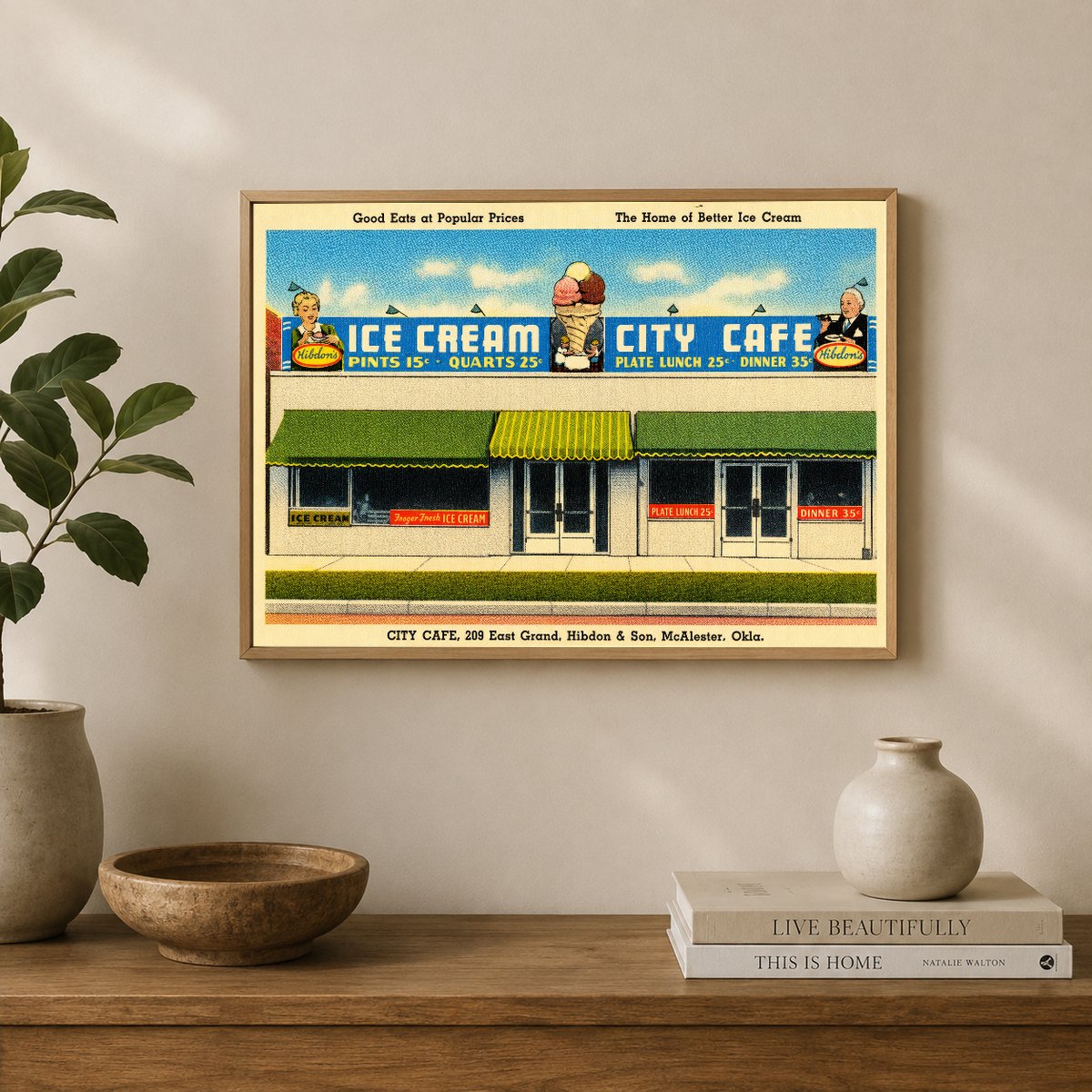 McAlester, OK: Good eats at popular prices, the home of better ice cream, City Café, 209 East Grand, Hibdon & Son